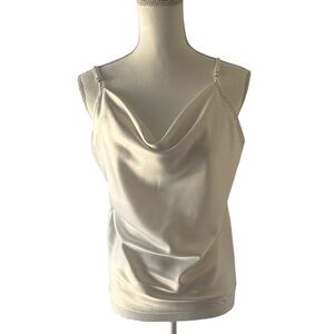 Elegant Cream Women's Cowl Neck Blouse